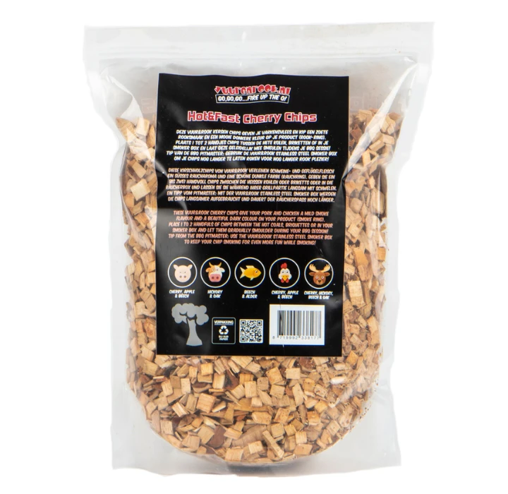 Vuur&Rook Hot&Fast Kersen Chips 1,5 Kg - Afbeelding 2