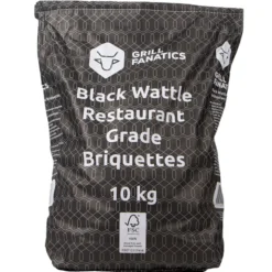 Grill Fanatics Black Wattle Restaurant Grade Briketten Pillow Shape 10 Kg