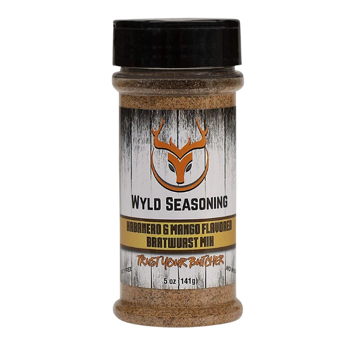 Butcher BBQ Wyld Seasoning Habanero & Mango Flavored Bratwurst Mix 5 Oz
