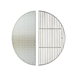 Kamado Joe Big Joe Halfrond RVS Rooster + Halfrond RVS Lasergesneden Rooster